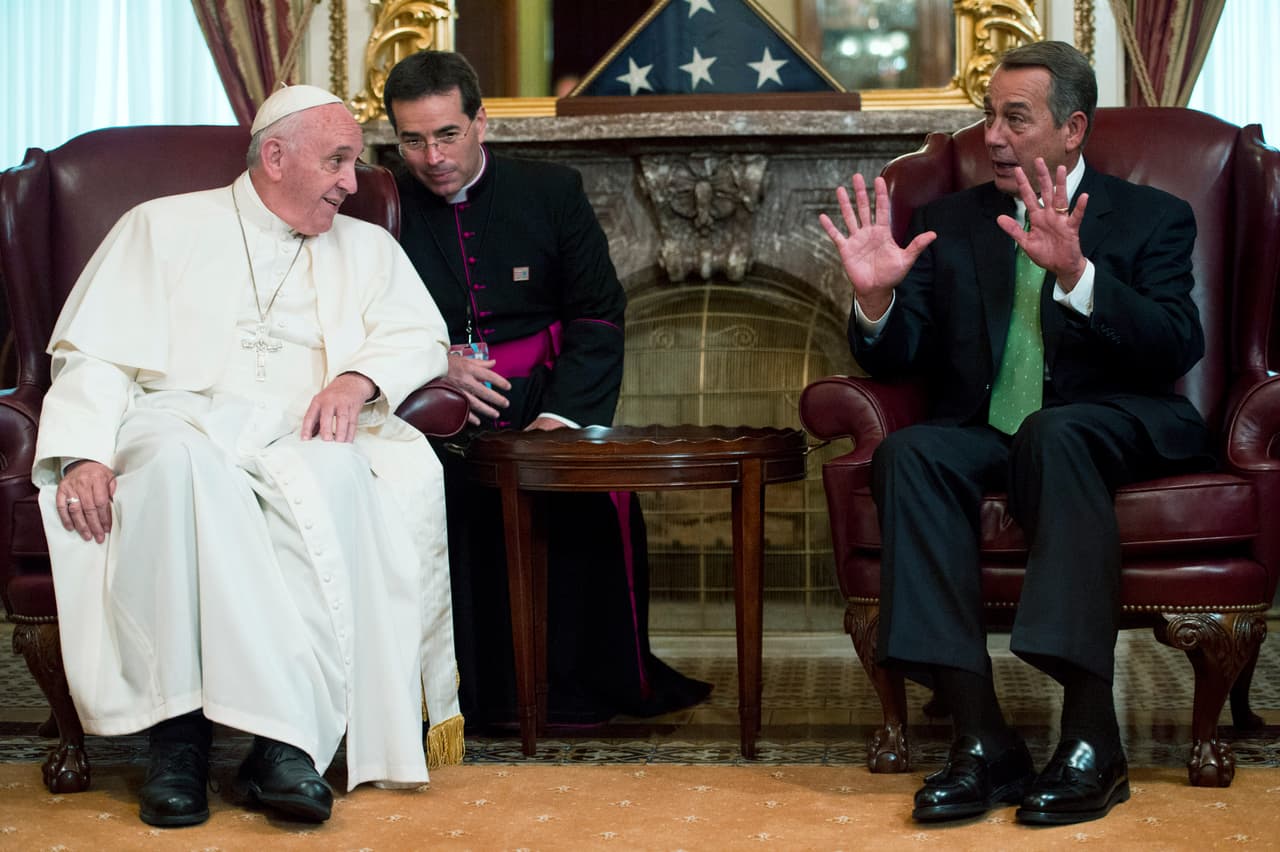 El Papa Francisco llegó al capitolio en Washington y se dirigió al despacho del presidente de la Cámara de Representantes, John Boehner.