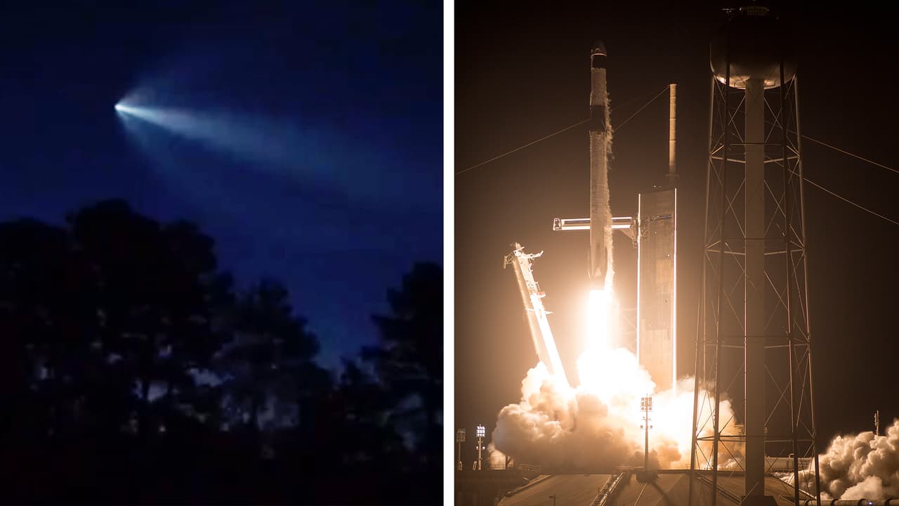 Familia hispana capta en video el paso de la nave espacial de SpaceX por las Carolinas 