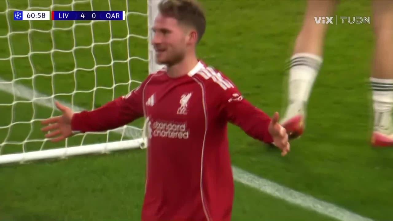 ¡Doblete de Mac Allister! Liverpool golea 5-0 al Qarabag