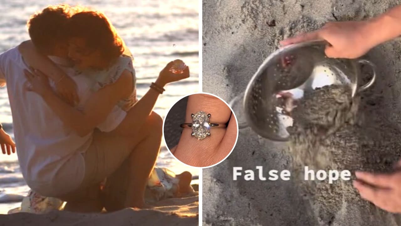 Pareja pierde su anillo de compromiso en medio de la playa: lo buscaron con un colador y esto pasó