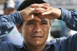 Campesino en un campo agrícola de Immokalee, centro de Florida.