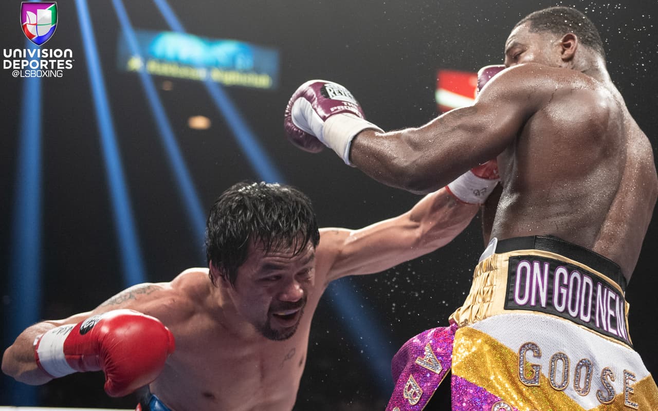 Manny Pacquiao se llevó la decisión unánime de los jueces con puntaje de 17-111, 116-112 x2. De esta forma retuvo su título mundial wélter de la AMB.