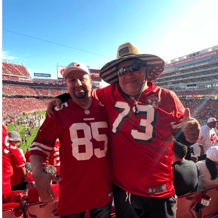 José Celis dice que esta foto es de la primera vez que pisó el estadio de sus queridos 49ers.
