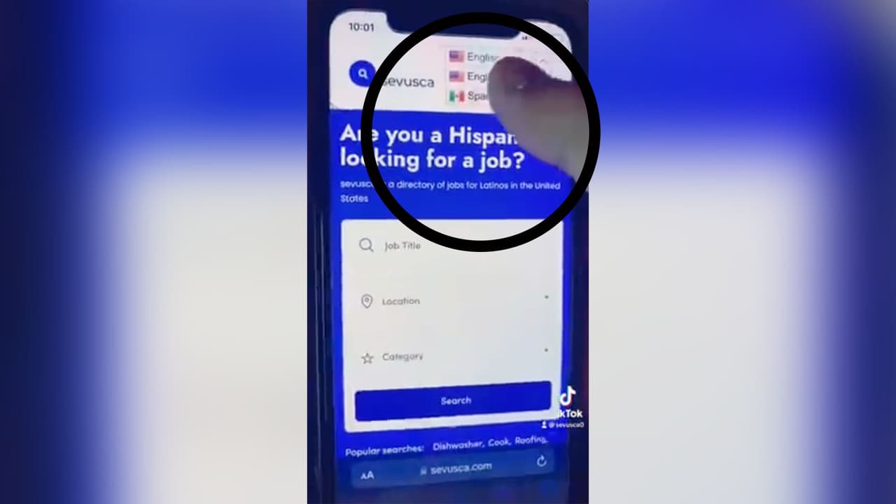 Así funciona la aplicación que ayuda encontrar trabajo:
<br>-En el navegador buscas 'Sevusca'.
<br>-En la parte superior derecha tiene opción de cambiar el idioma a español.