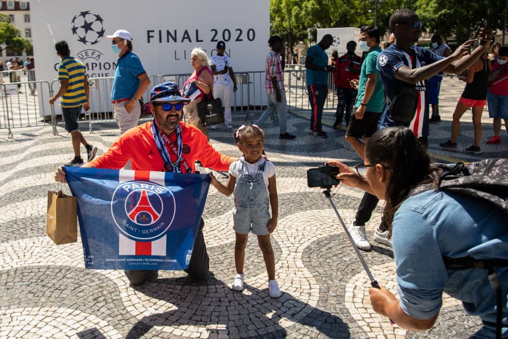 Asi luce el centro de Lisboa previo a la final entre Paris Saint-Germain y el Bayern Munich.