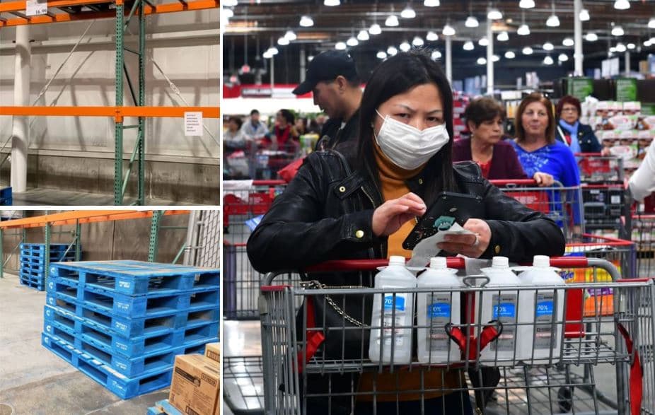 Almacenes minoristas en California se quedan sin agua y productos de limpieza por compras de pánico del coronavirus