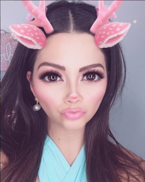 El filtro de venadito es uno de los varios con los que Ana Patricia se ha hecho una selfie.