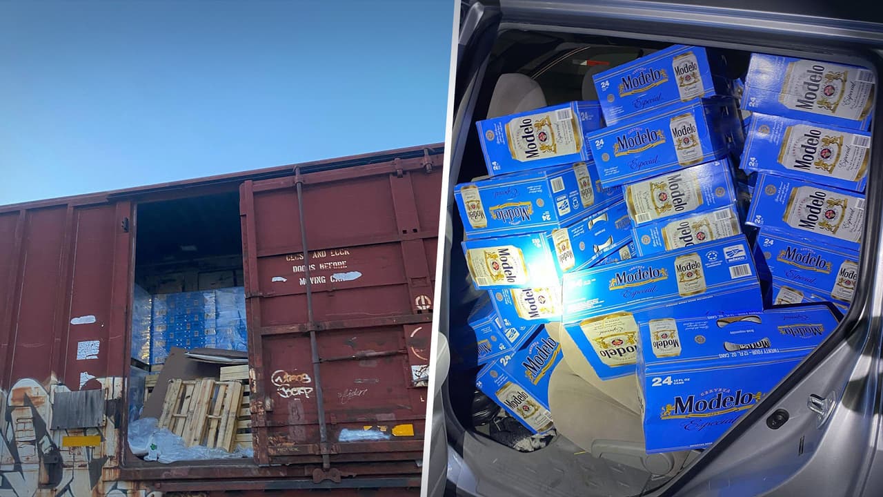 Cientos de cajas de cerveza robadas de un tren fueron recuperadas en Fontana    