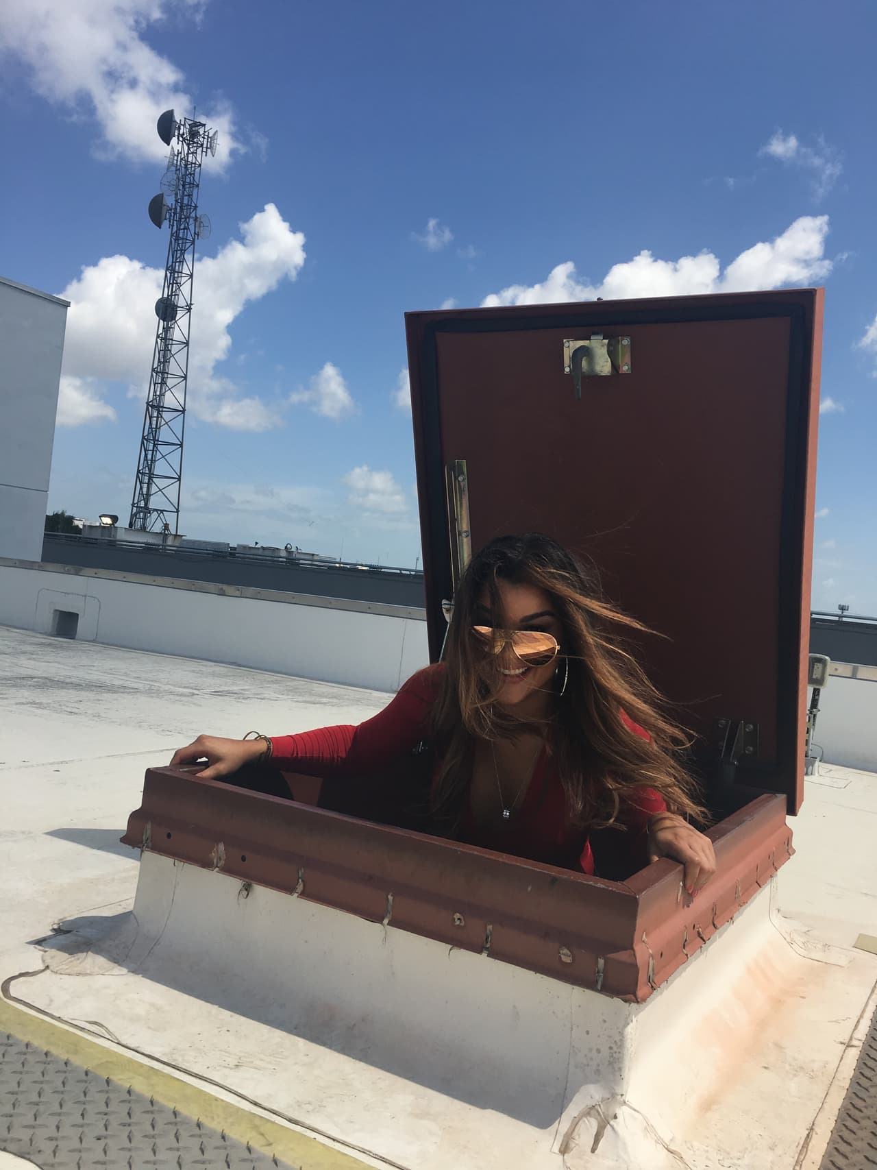 Al fin llegamos al techo después de tres pisos de peligrosas escaleras
<br>