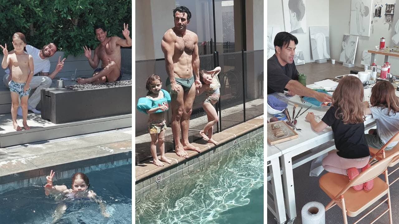 Ricky Martin y Jwan Yosef con sus hijos.