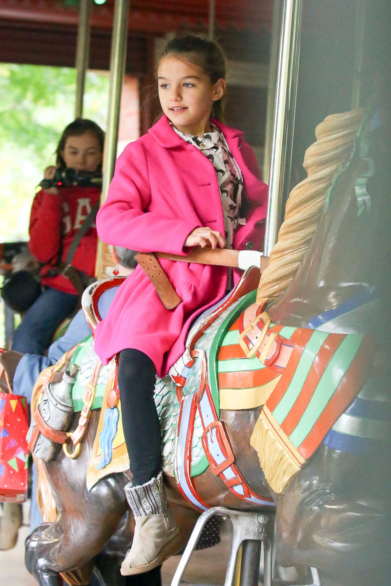 Más adelante subieron al famoso carrusel.