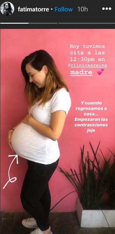 Torre relató que tuvo cita en la clínica para monitorear su embarazo al medio día, pero al regresar a casa "
<b>empezaron las contracciones</b>". 
<br>