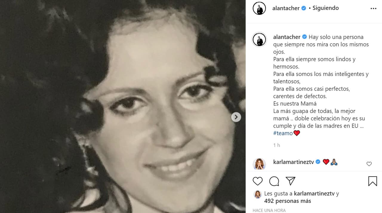 <b>Alan Tacher</b> también honró a su madre, Mireya Feingold. Al igual que la de Geraldine Bazán, el festejo fue doble para ella, pues este domingo 9 
<b><a href="https://www.instagram.com/p/COqC_pjheDc/" target="_blank">es su cumpleaños. </a></b>