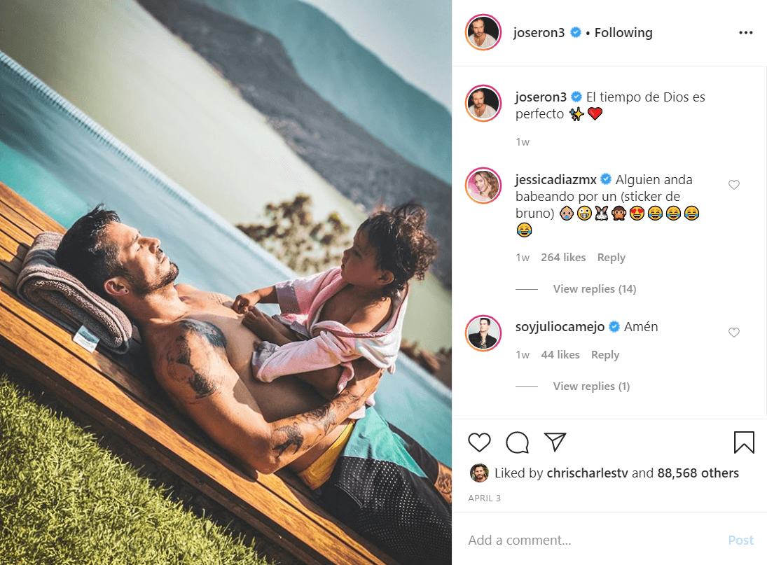 Claro que este "ya te quiero ver" también puede significar que el actor extraña a su novia por la cuarentena y espera encontrarse con ella. Sin embargo, hace una semana dieron otra pista con la que también hicieron pensar a sus seguidores que no descartan ser padres juntos.