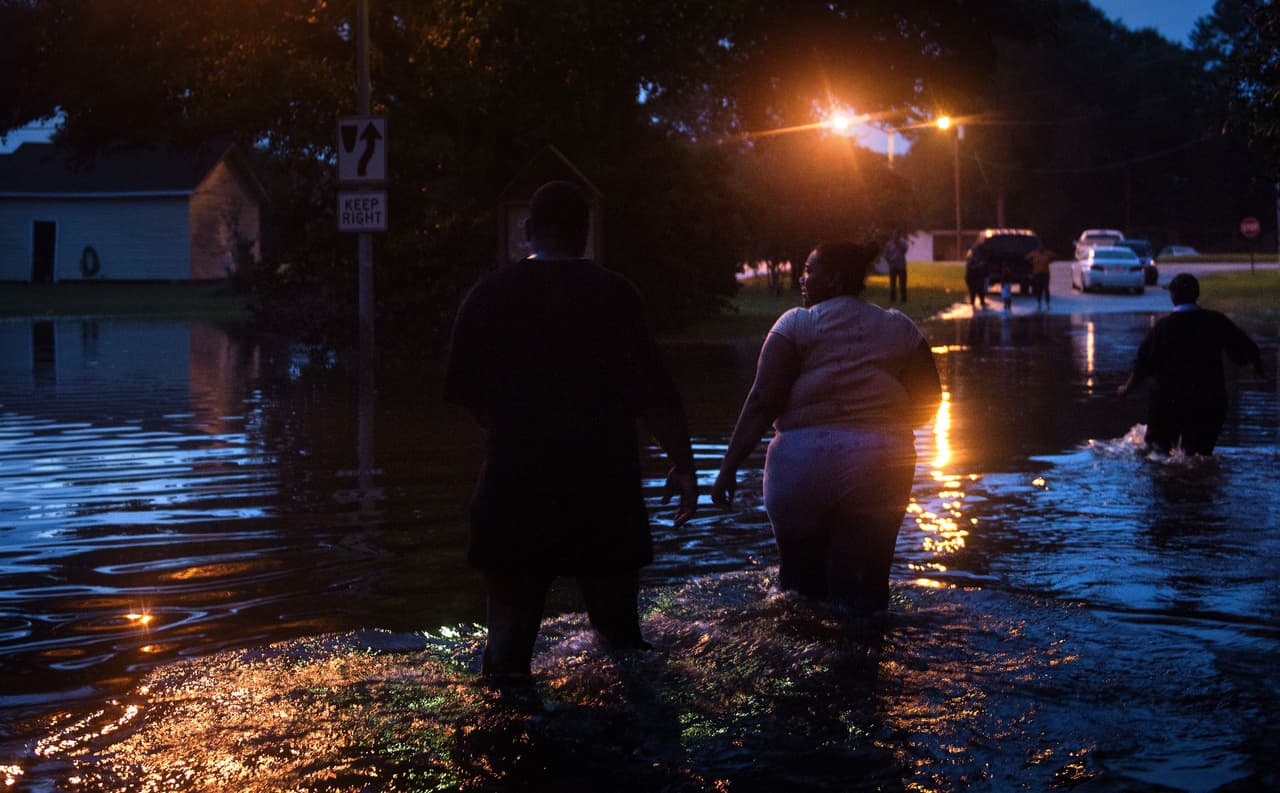 Un vecindario inundado en Baton Rouge, Louisiana.
