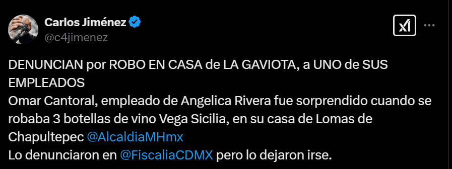 Robo a Angélica Rivera en su casa