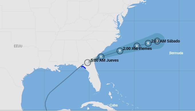 Mindy se degrada a depresión tropical mientras avanza por el sur de Georgia