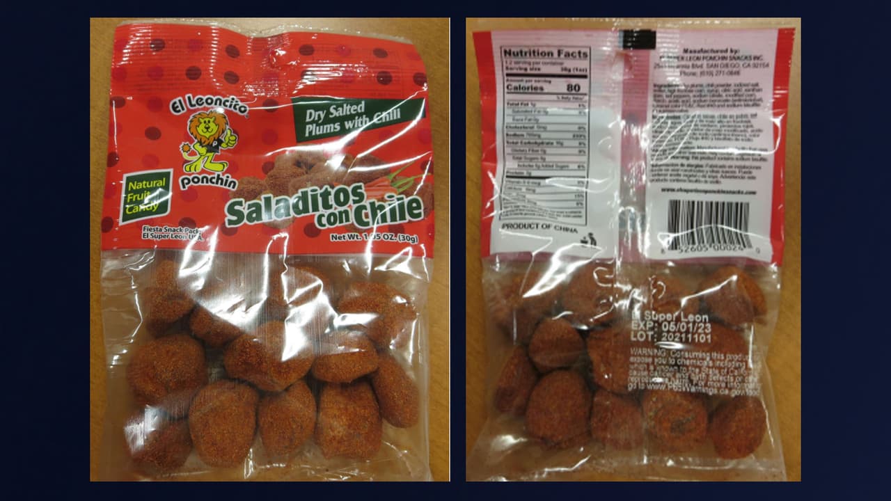 <b>5. El Leoncito Ponchin Dry Salted Plums with Chili</b>
<br>Menores de seis años no deben consumir más de 3.0 microgramos de plomo por día entre todas las comidas.