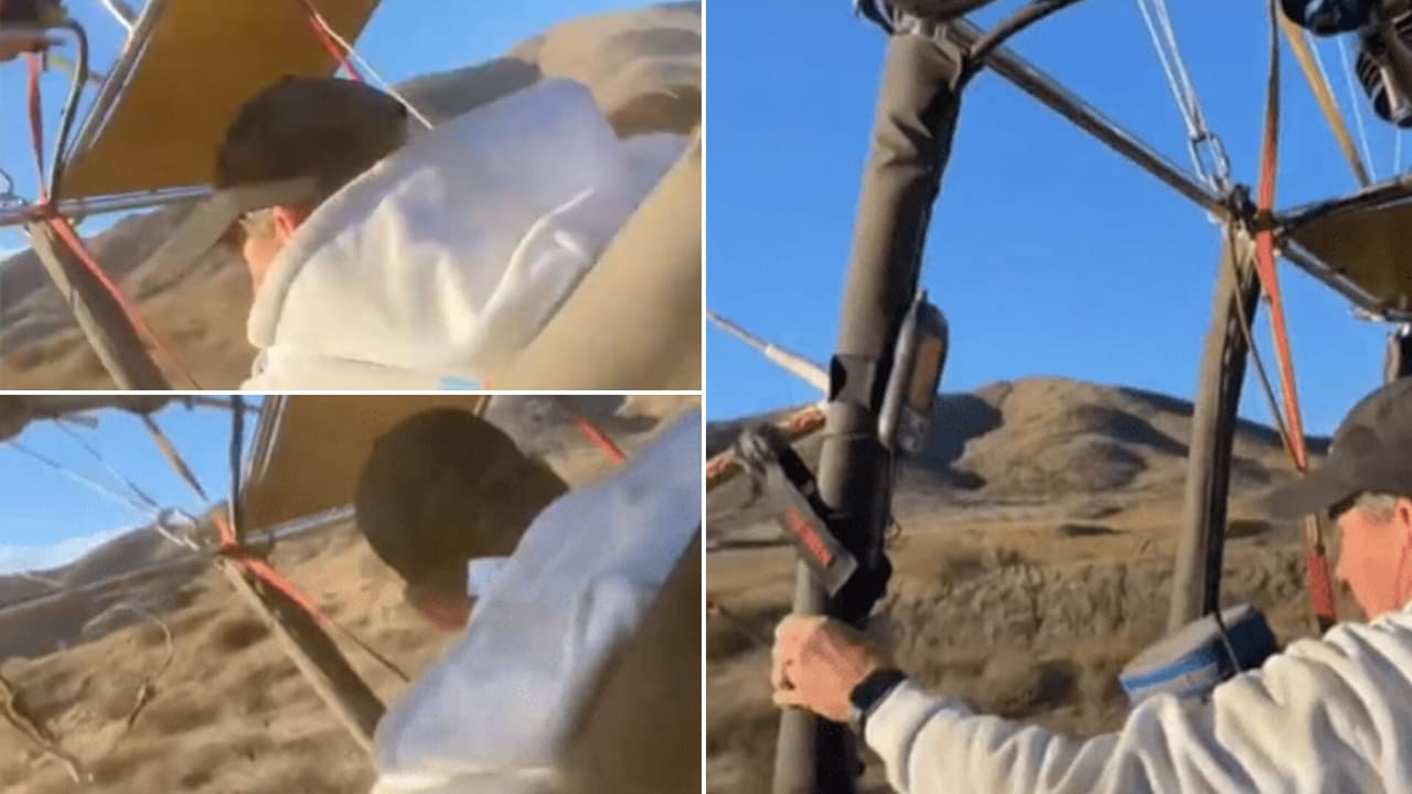 En segundos un viaje en globo se vuelve aterrador al estrellarse cerca de Los Ángeles