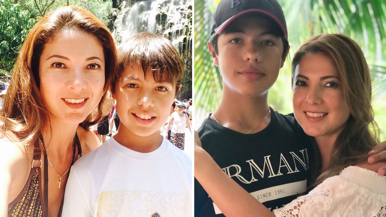 Gustavo Ángel Jr. y su madre Priscila Ángel.