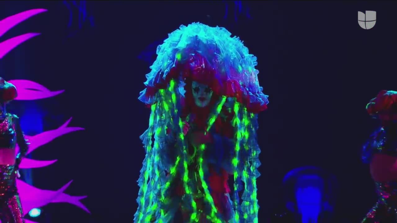 Después vendría el enfrentamiento entre estos tres personajes. Medusa tomó el escenario e intepretó el tema 'Desde Esa Noche' de Thalía y Maluma. Por cierto que Consuelo, Yuri y Carlos Rivera aseguraron que su voz les era muy familiar, pero sus apuestas se enfocaron en que el artista debajo del disfraz podría ser Susana Zabaleta, Marisela, Lucía Méndez o Valeria Lynch.