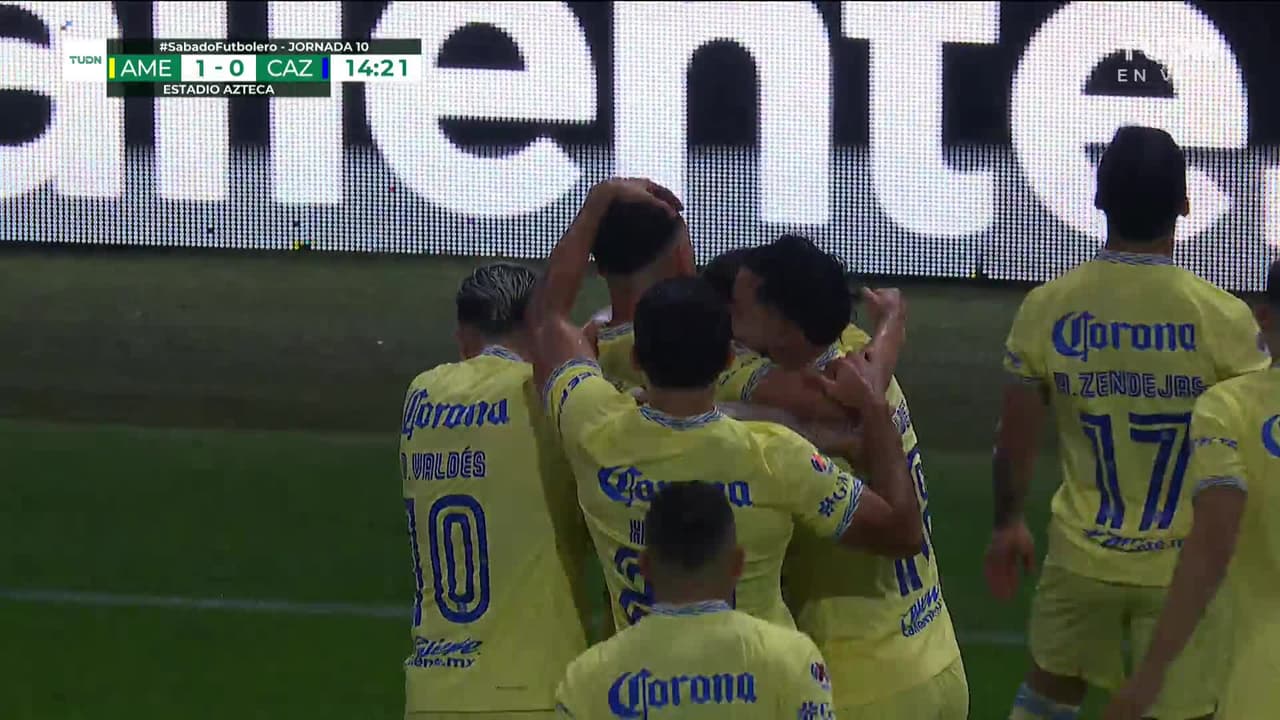 ¡GOL!  anota para América. Richard Sánchez