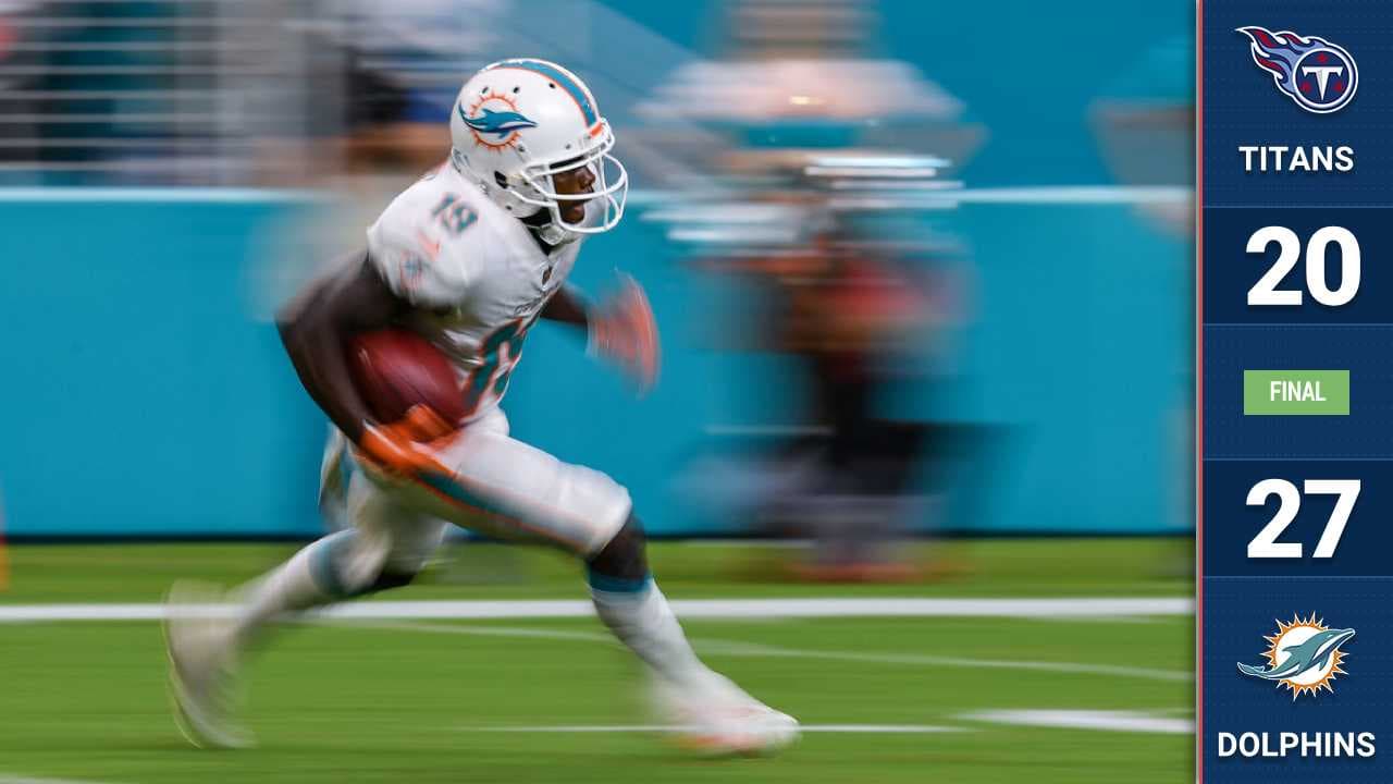 El juego más largo de la historia de la NFL: 7 horas y 8 minutos, debido a dos parones por tormenta eléctrica. Kenny Stills capturó cuatro pases para 106 yardas y dos touchdowns.