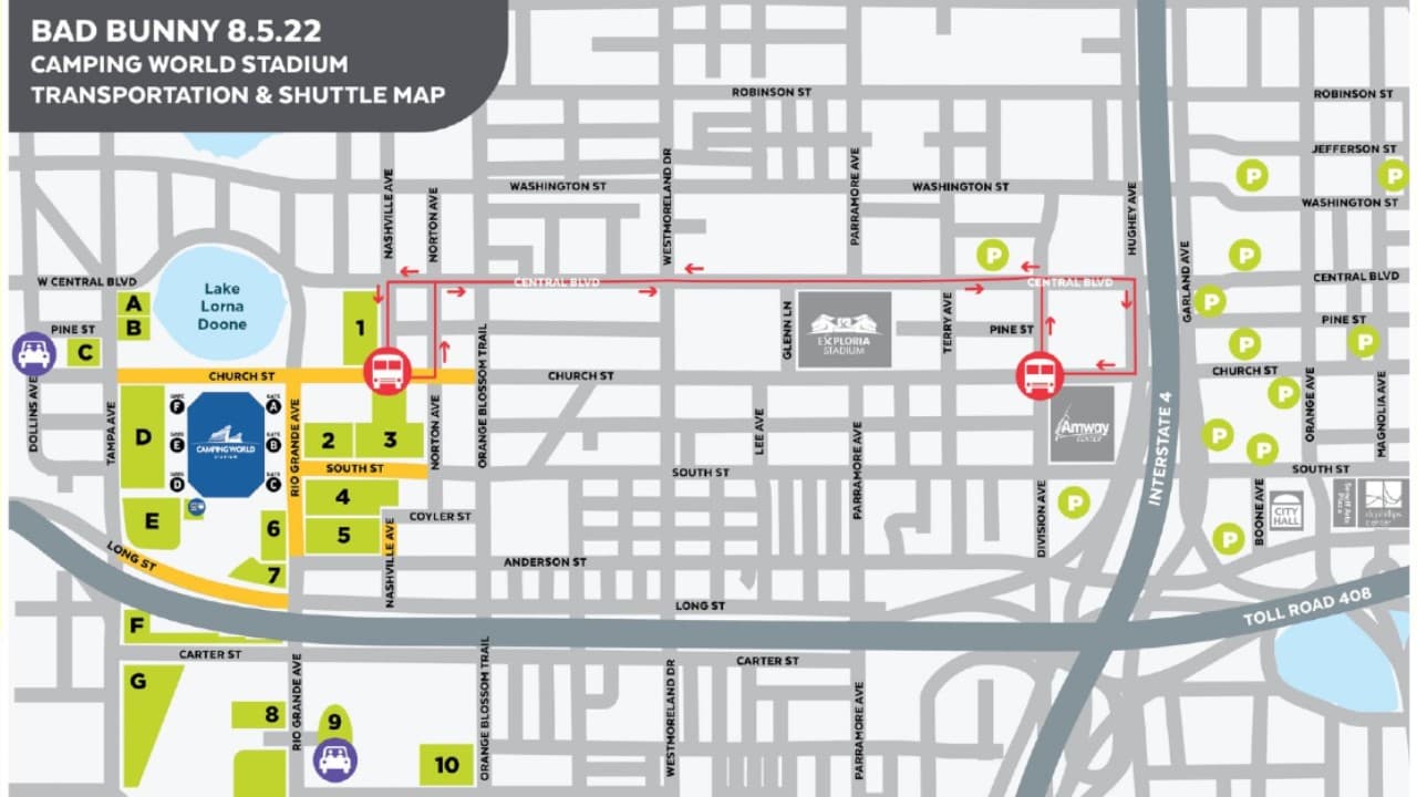 Estas son las calles que estarán cerradas por el concierto de Bad Bunny este viernes en Orlando