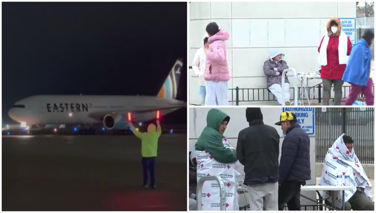 355 migrantes indocumentados llegaron en un avión privado a Rockford, Illinois