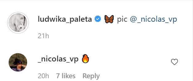 Hasta ahora no se conocía ese talento del chico, quien le dejó a su famosa madre este emoticono de fuego en la sección de comentarios. 
<br>