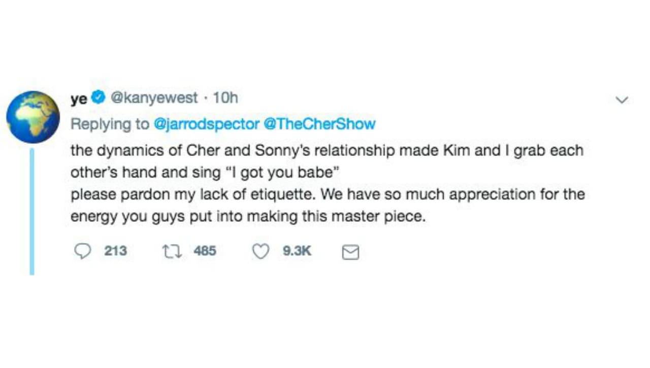 Kanye West le respondió: "Por favor, perdona mi falta de etiqueta. Apreciamos mucho toda la energía que ustedes han puesto en crear esta obra maestra".