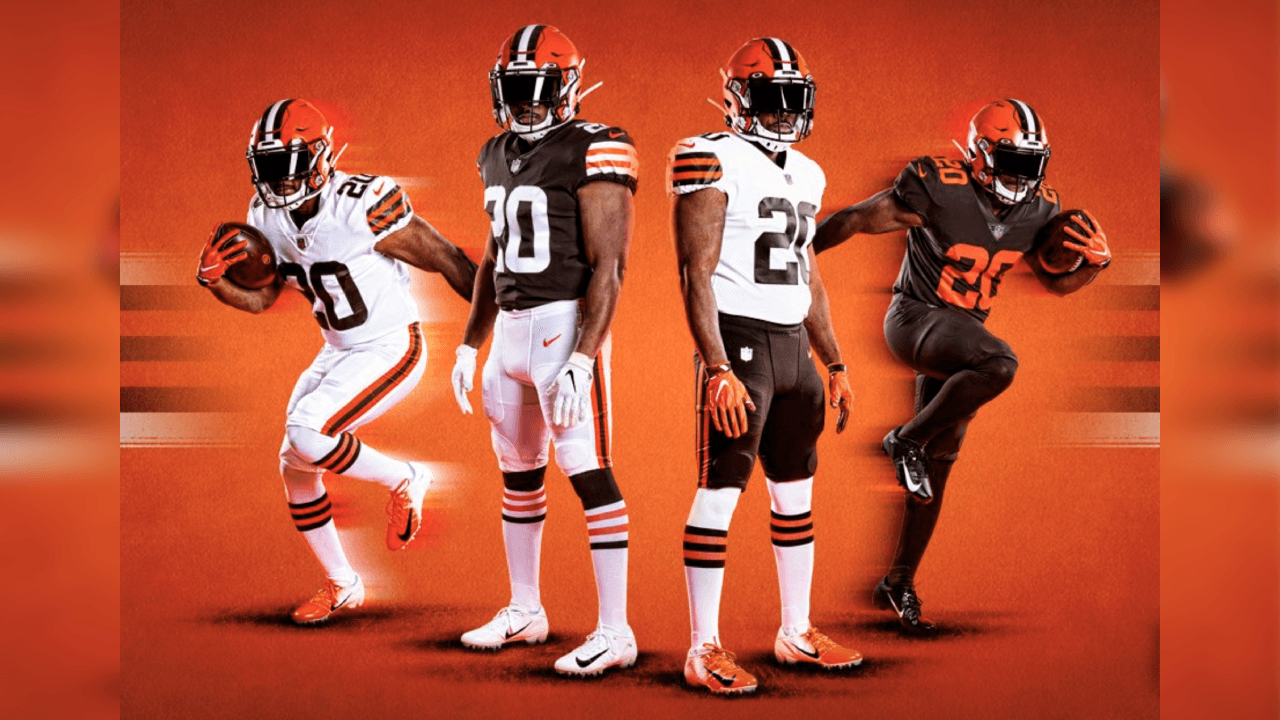 Así luce la nueva imagen de los Browns, con algunos ajustes en las combinaciones y cambio de tipografía de los números.