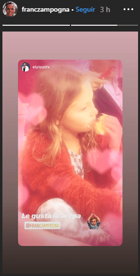 Su visita fue la sensación para los integrantes del show. El Chef Yisus no perdió la oportunidad de compartir en sus historias de Instagram, la emoción que sintió al saber que a la niña le había gustado la arepa, momento que también fue compartido por Francesco.