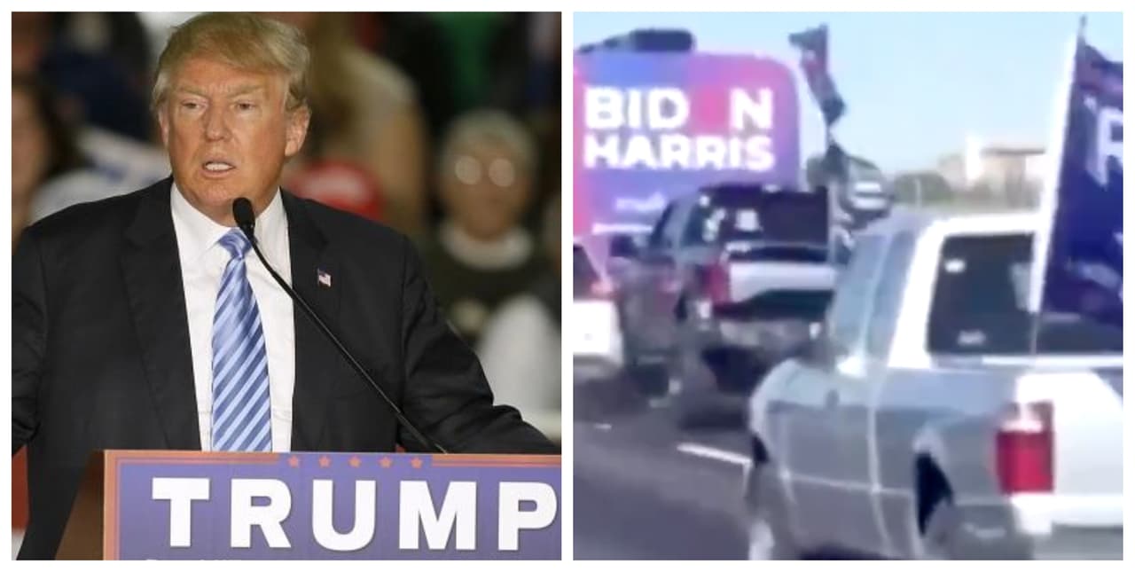 "Estaban protegiendo el autobús de Biden": Trump bromea sobre incidente de sus seguidores en Texas