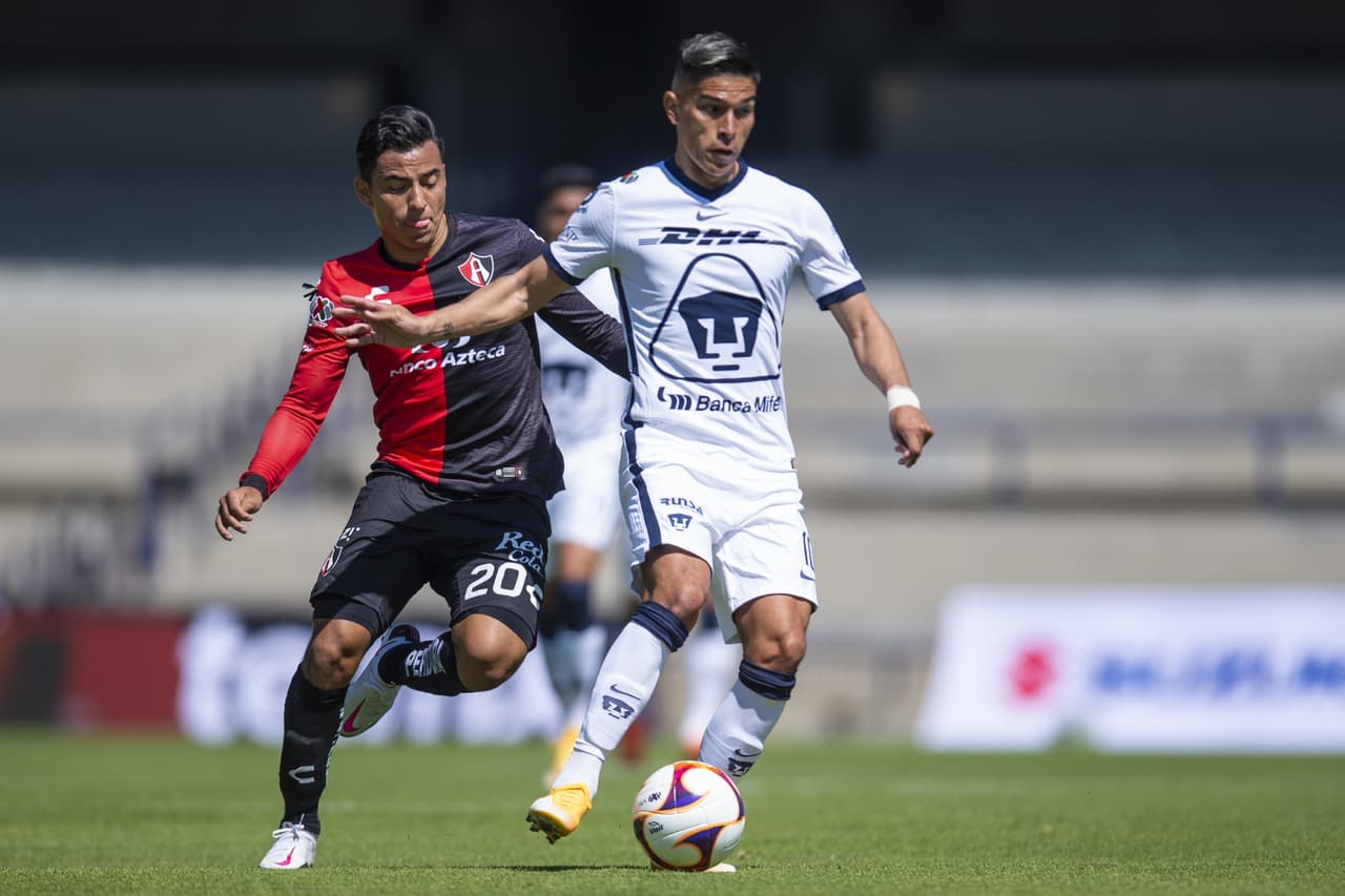 Se va sin goles el partido entre Pumas de la UNAM y Atlas, durante la Jornada 4 en el Estadio Olímpico Universitario. Atlas jugará contra Santos y Pumas se medirá ante Monterrey el próximo sábado en el Torneo Guard1anes 2021.
