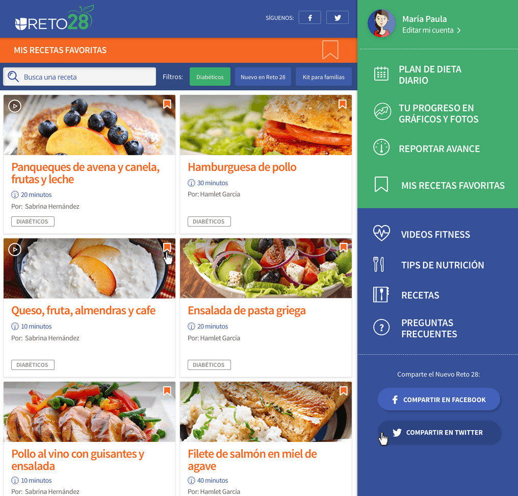 Las porciones son clave en el Reto 28