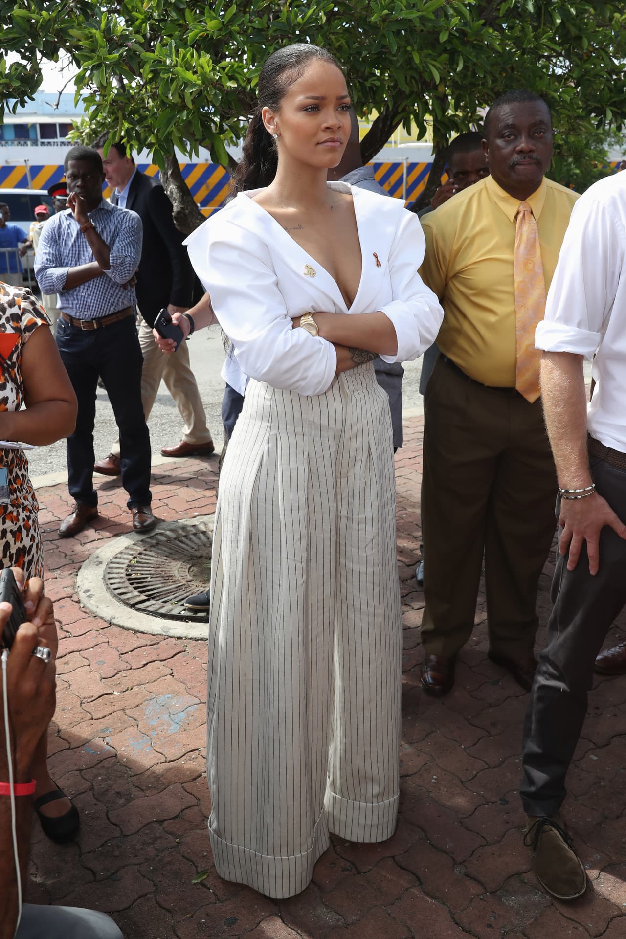 Primero platicaron durante el concierto que se celebró en el estadio de críquet Kensington Oval, cerca de Bridgetown.