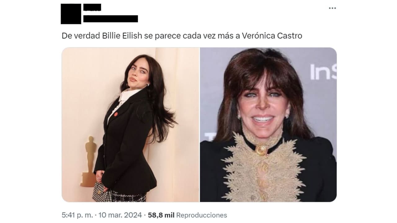 Billie Eilish fue comparada con Verónica Castro en X.