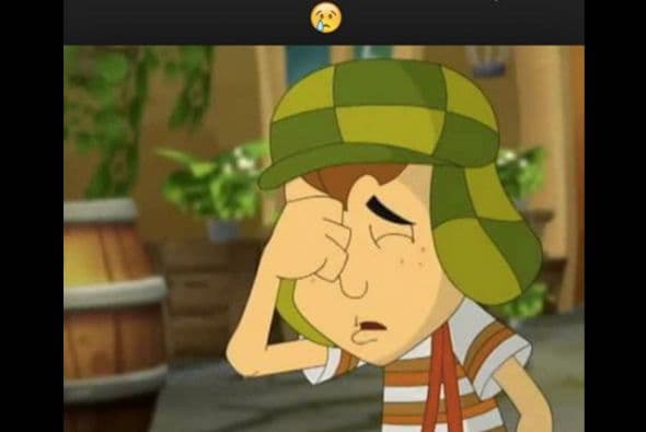 En otra utilizan una imagen del El Chavo animado que llora por Chespirito. Tras el éxito de la serie El Chavo del Ocho, salió al aire una versión animada. (Fotografía tomada de Twitter)