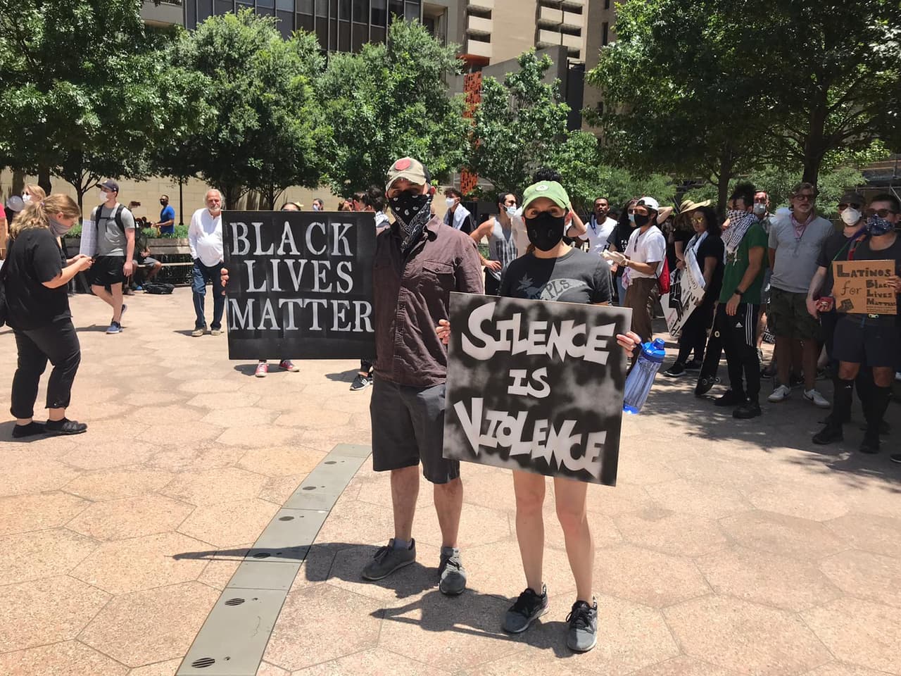 El movimiento Black Lives Matter ha estado muy presente en las protestas.
<br>