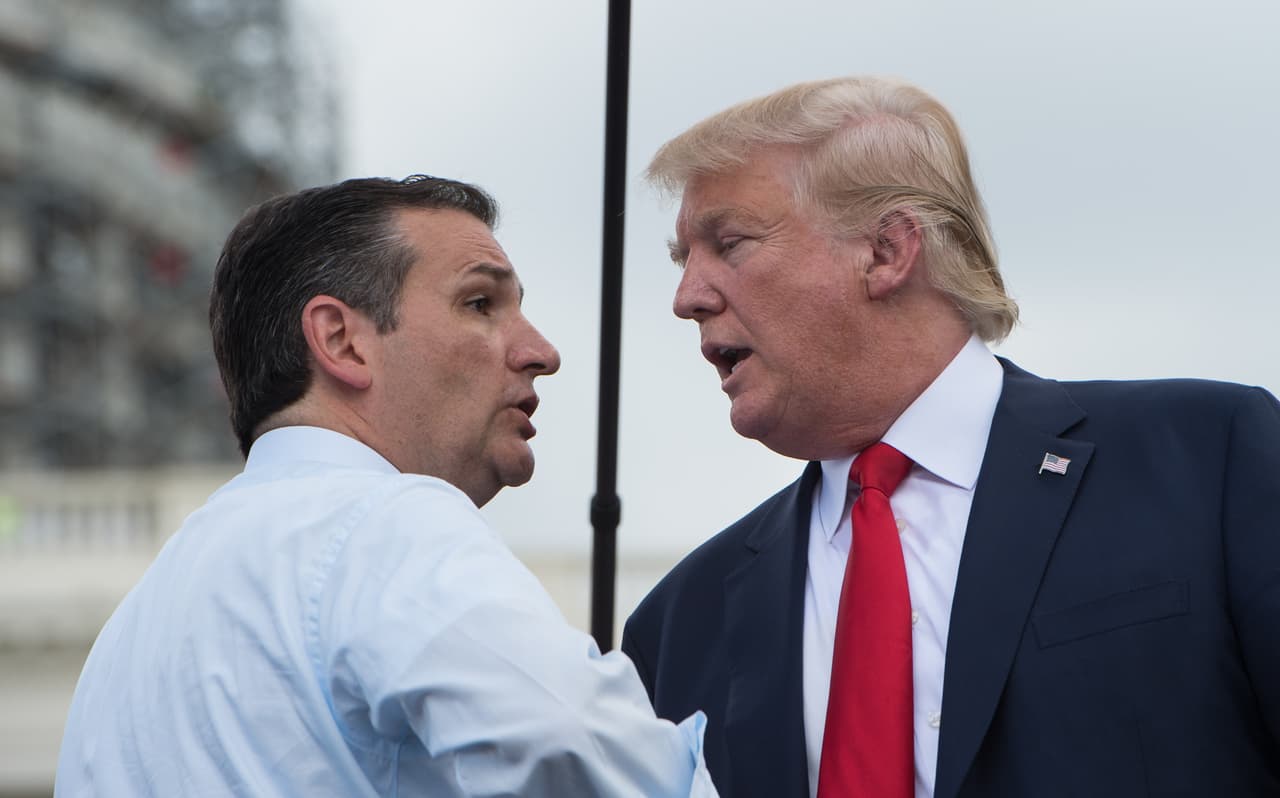 Ted Cruz y Donald Trump en Washington