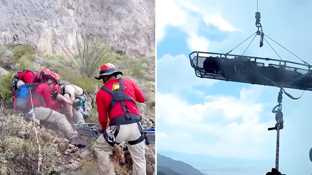 Captan rescate de un excursionista que cayó en un acantilado en El Paso