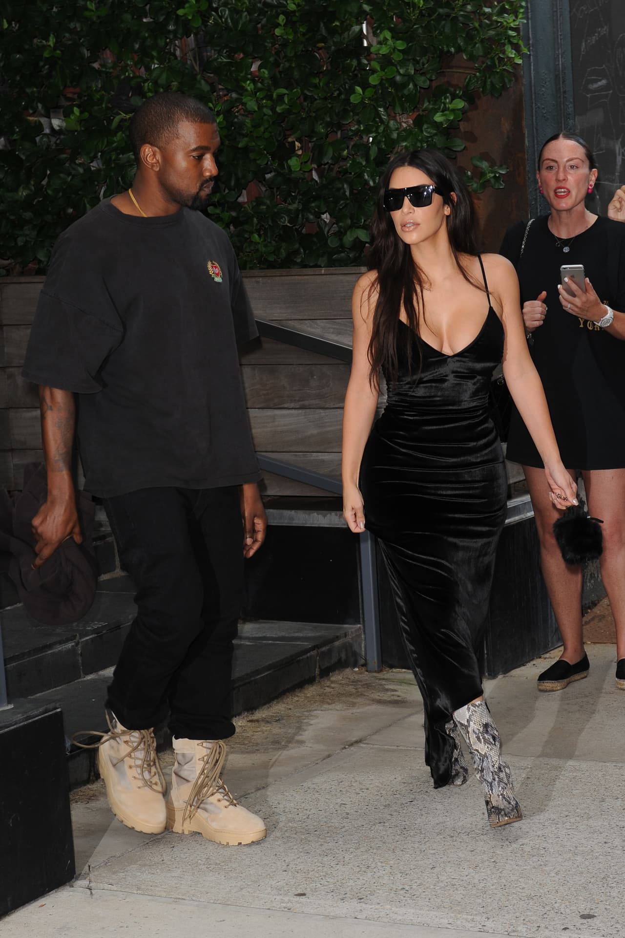 Así encontramos a Kim Kardashian y Kanye West por las calles de Nueva York.