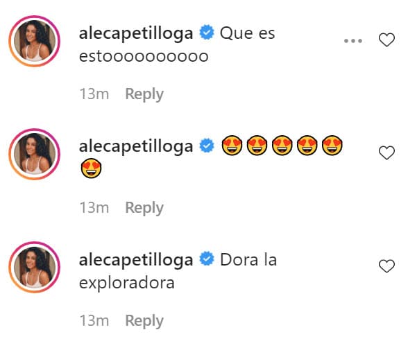 Alejandra, su hermana menor, comentó en tres ocasiones, pero en una de ellas la comparó con el dibujo animado de
<b> 'Dora la exploradora'</b>.
<br>