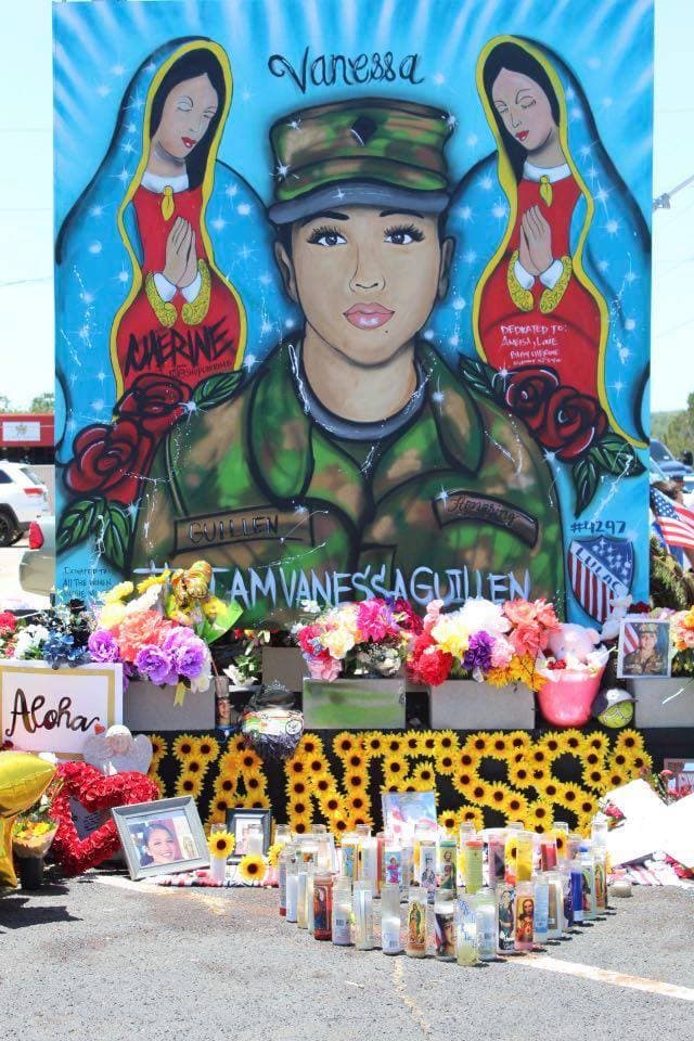 También pintaron un mural en honor a Vanessa con la imagen de la virgen de Guadalupe al lado.