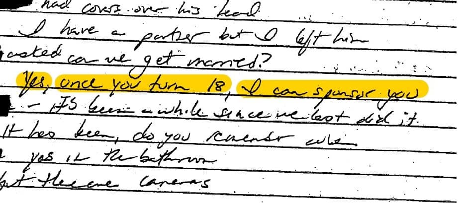 Handwritten notes by MercyFirst staff documenting the incident.