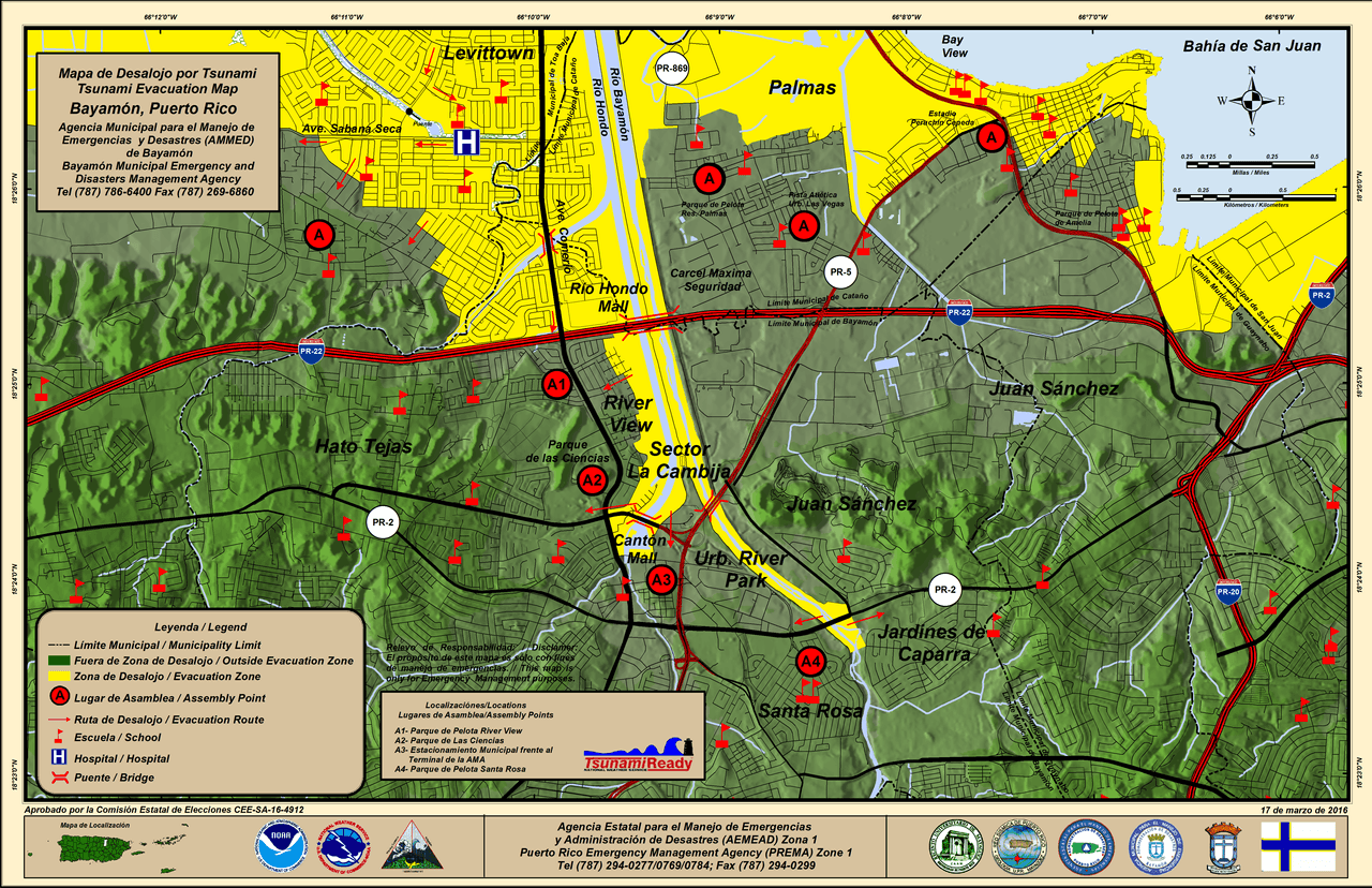 Mapa de desalojo de Bayamón