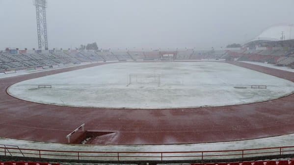 Cubre nieve el campo de Mineros de Zacatecas