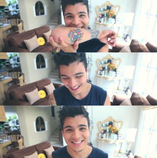 En todos sus videos cuenta cómo es su día, comparte sus vivencias y experiencias, tal como lo compartió en esta imagen "Nuevo vídeo, hablando de mis tatuajes! Link en mi biografía".