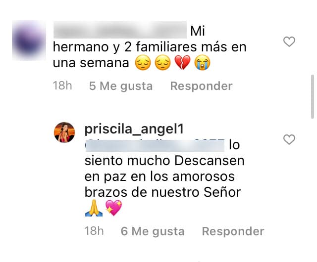 Además, algunos fans le compartieron que pasan por lo mismo, por lo que la esposa de Gustavo Ángel les expresó solidaridad. 
<br>